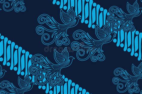 Seamless Pattern With Phoenix Vector Illustration Indonesian Batik