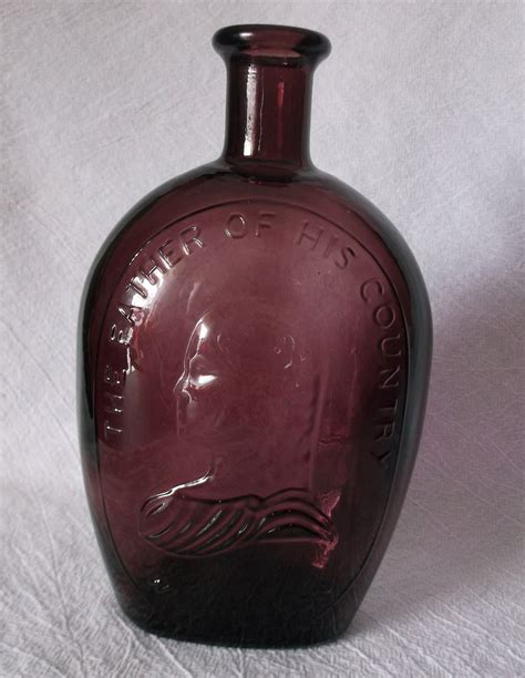 Vintage Wheaton Purple Amethyst Glass Bottle Washington Father Of His Country Wheaton