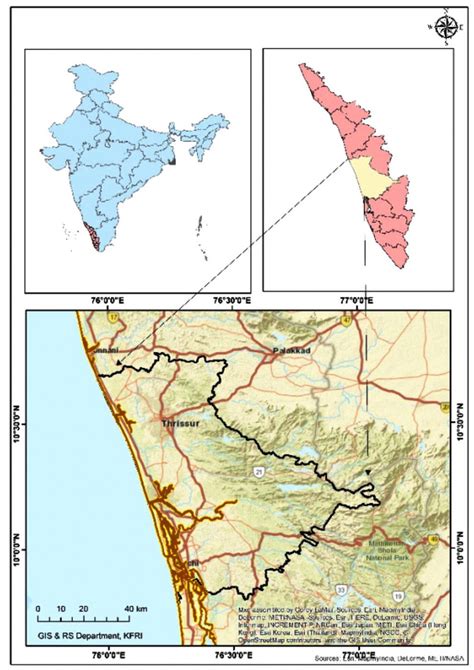 Kallada river from mapcarta, the open map. Location map of the study area in Kerala, India | Download Scientific Diagram