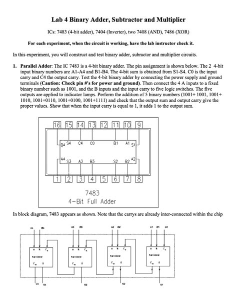Circuit Diagram For 4 Bit Binary Adder Using Ic 7483 Iot Wiring Diagram