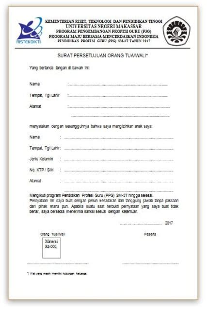 Contoh Form Surat Persetujuan Orang Tua Trudy Info My XXX Hot Girl