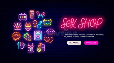 Plantilla De Página De Inicio De Neón Para Tienda De Sexo Sitio Web