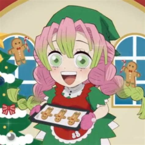 Mitsuri Kanroji Christmas Icon — Demon Slayer Anime Christmas