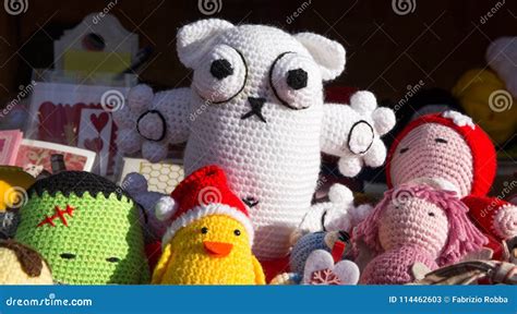 Colorful Handmade Dolls On Sale At The Market Stock Image Image Of