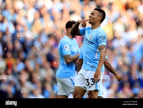 Manchester Citys Gabriel Jesus Celebrates Scoring His Sides Fourth
