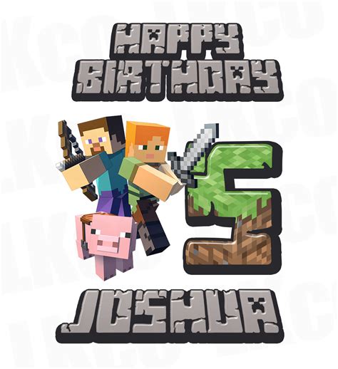 Minecraft Iron On Transfer Design Happy Birthday Luvibeekidsco