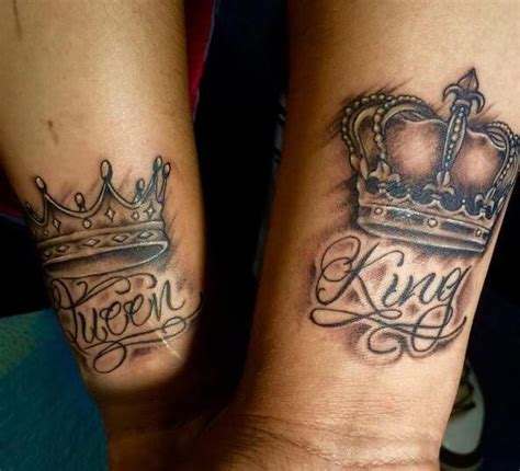 King And Queen Tattoos King Tattoos Queen Tattoo Matching Couple