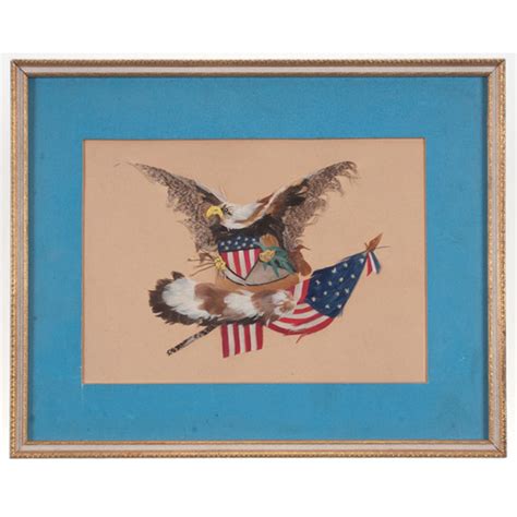 Flags And Patriotic Textiles Patriotic Folk Art Eagle Made Of Feathers