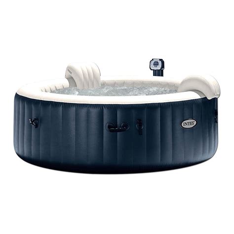 Intex Purespa 4 Person Inflatable Heated Bubble Hot Tub With Soft Foam Headrest