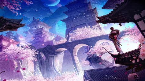 Sakura Castle 4k Hd Artist 4k Wallpapers Images