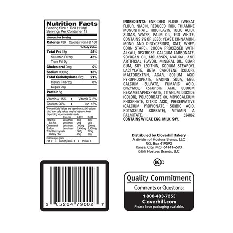 31 Cinnamon Roll Nutrition Label Labels Database 2020