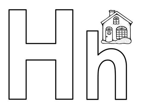 Bigcase Letter H For House Coloring Page Bulk Color Preschool