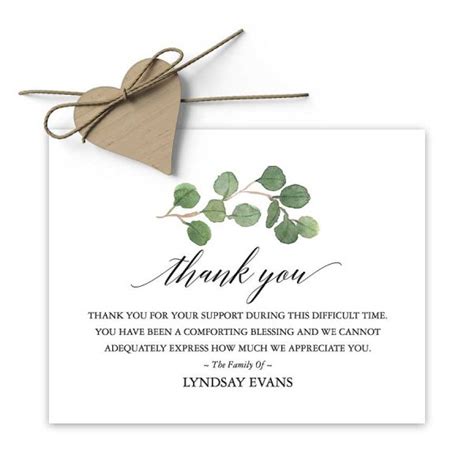 Custom Funeral Thank You Card Designed With Your Personal Message