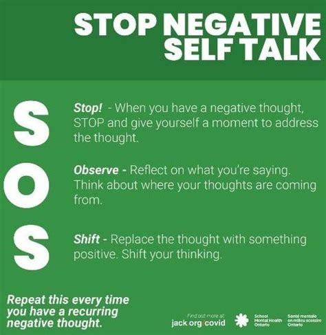 Wellness Resource Stop Negative Self Talk St Ignatius Of Loyola Catholic School