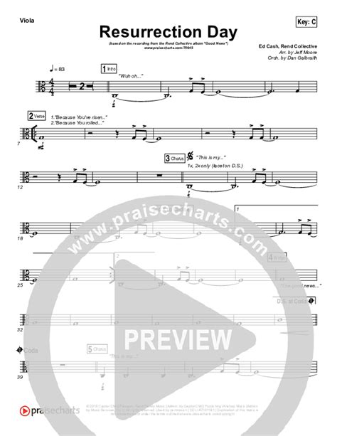 Resurrection Day Viola Sheet Music Pdf Rend Collective Praisecharts