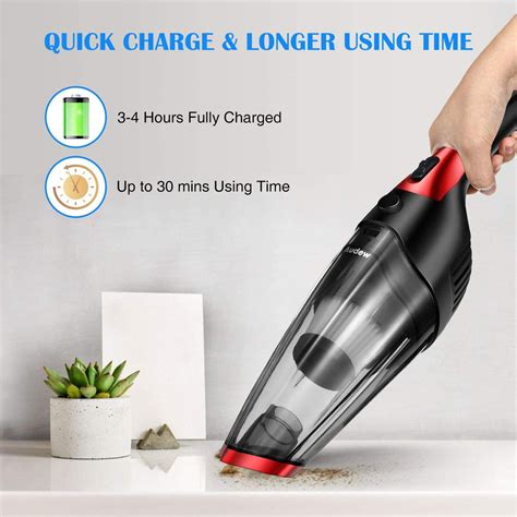 audew 7000pa handheld vacuums cordless 120w dual charge mode usb and charger po