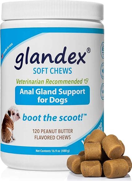Glandex Dog Anal Gland Sac Soft Chew Treats With Fiber Pumpkin