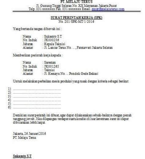 16 Contoh Surat Perintah Kerja Dinas, Resmi, Perusahaan ...
