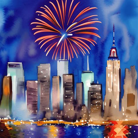 Fireworks Over New York City · Creative Fabrica