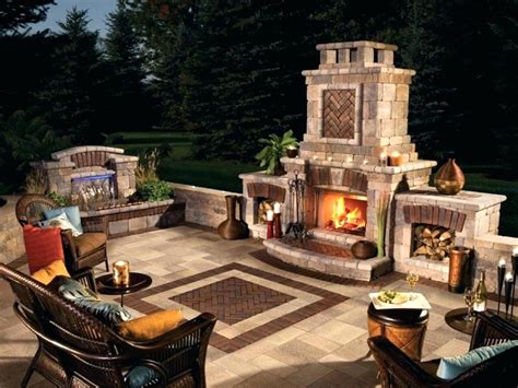 Patio Corner Fireplace Covered Outdoor Brick Kits Ideas Designs Com