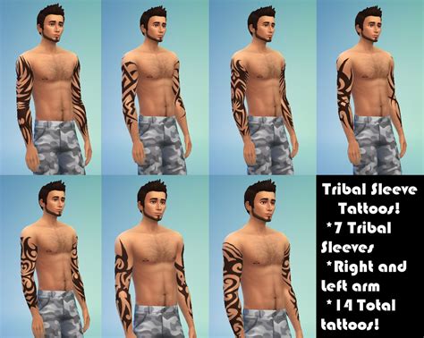 Modthesims Tribal Sleeve Tattoos Sims 4 Tattoos Sims 4 Cc Sims 4
