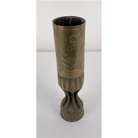 Wwi Ww1 Trench Art French 75mm Shell Casing