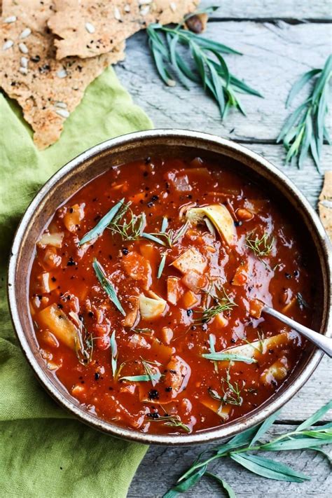 Tomato Artichoke Soup With Fennel And Tarragon