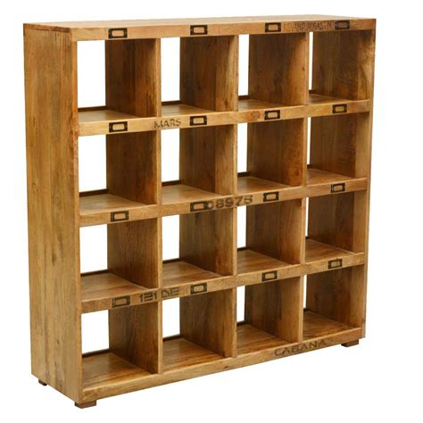 Milwaukee 16 Open Shelf Rustic Solid Wood Cube Bookcase