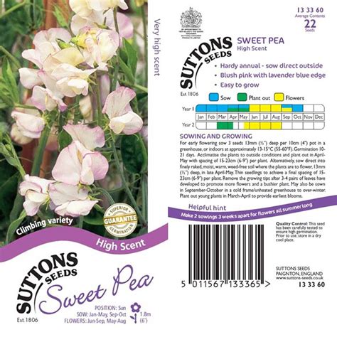 Sweet Pea Seeds High Scent Suttons