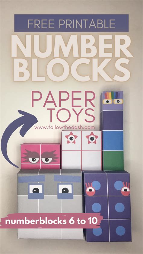 Numberblocks Free Printable Paper Toy Template 6 10