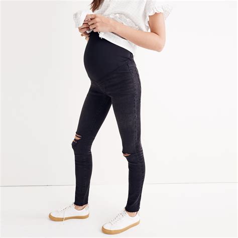 Madewell Maternity Over The Belly Skinny Jeans In Black Sea Designer