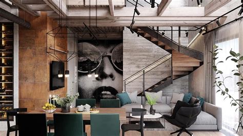 inspirasi desain interior rumah gaya industrial