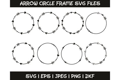 Arrows Circle Frame Svg Cut File Graphic By Meshaarts · Creative Fabrica