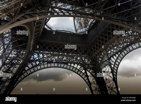 Low Angle View Of Eiffel Tower Paris France Stock Photo Alamy