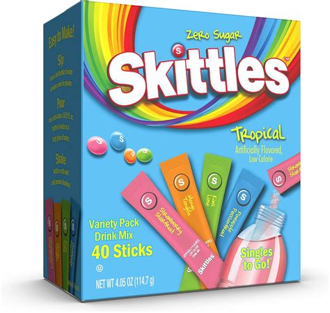 Skittles Singles To Go Tropical Flavors Variety Pack Powdered Drink