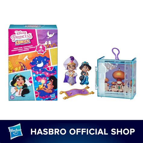 Disney Princess Perfect Pairs Jasmine Fun Aladdin Unboxing Toy With 2 Dolls Portable Display