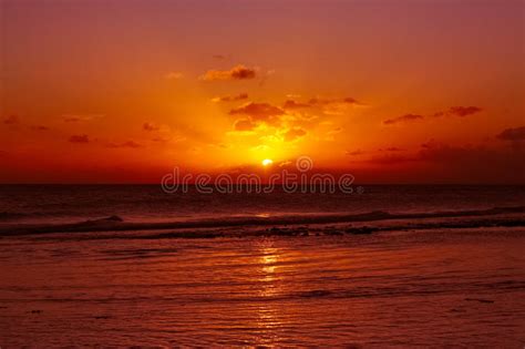 Beautiful Red Beach Sunset Stock Photo Image Of Background 81276928