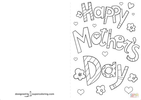 Happy Mothers Day Card Coloring Page Free Printable Coloring Pages