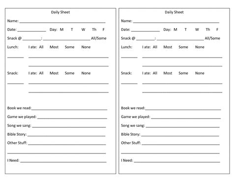 Explore Our Sample Of Infant Daily Report Template Infant Daily
