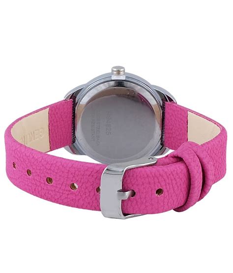 Super Drool Pink Pu Analog Watch For Women Price In India Buy Super