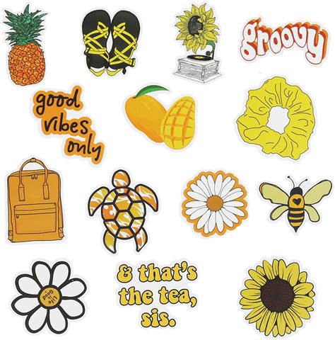 Roberly Yellow Vsco Stickers Cute Trendy Aesthetic Uk