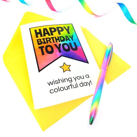 Happy Birthday Rainbow Greetings Card Life Is Better In Colour