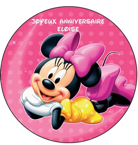 Disque Azyme Minnie Disney Image Personnalisee Texte Je Te Croque