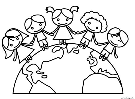 Coloriage Jour De La Terre Maternelle Ecole Enfants à Imprimer