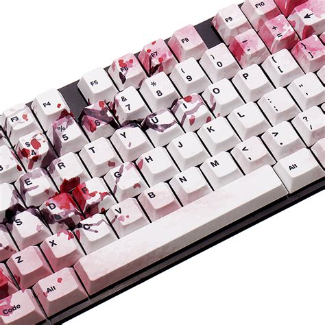 127 Keys Cherry Blossom Keycap Set Oem Profile Pbt Five Sided