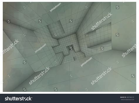 3d Futuristic Labyrinth Shaded Vector Interior Stock Vector Royalty