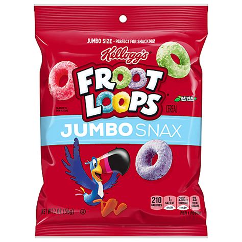 Kelloggs Froot Loops Jumbo Size Jumbo Snax Cereal 2 Oz Shop