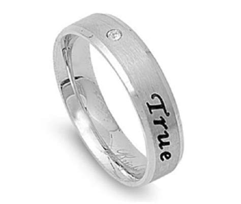 True Love Waits Purity Ring Stainless Steel And Cubic Zirconia Etsy