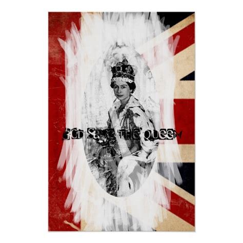 God Save The Queen Punkgrunge Poster