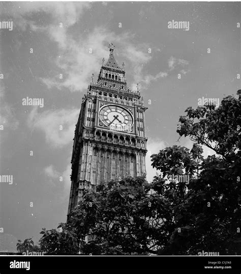 London 1950s A View From Below Of The Clock Tower Big Ben In London